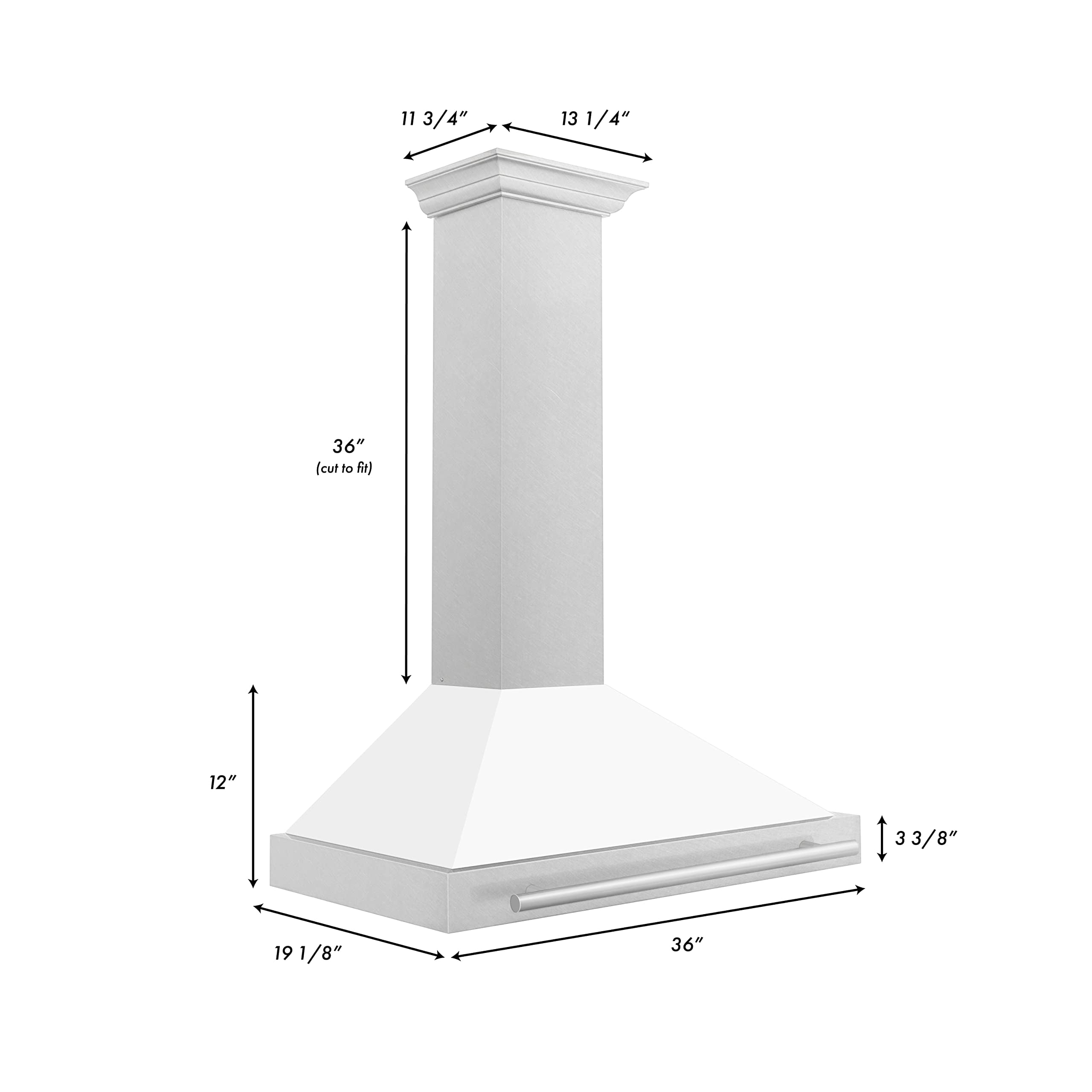 ZLINE 36 DuraSnow Stainless Steel Range Hood with White Matte Shell (KB4SNX-WM-36)