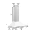 thumbnail image 6 of ZLINE 36 DuraSnow Stainless Steel Range Hood with White Matte Shell (KB4SNX-WM-36), 6 of 6
