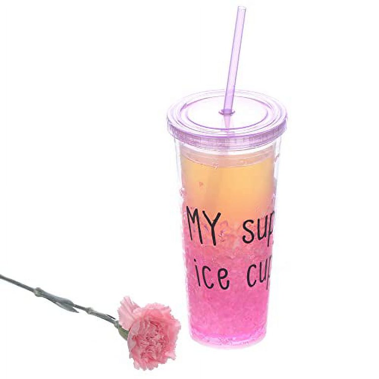 Reusable 9 Inch Pink Straws With Rings BPA Free Free 