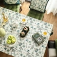thumbnail image 3 of French Linen Pattern Tablecloth Soft Durable Floral Table Cloth Designer Kitchen Dining Tablecloth for Rectangular Tables for Parties Christmas 52"x 52", 3 of 5