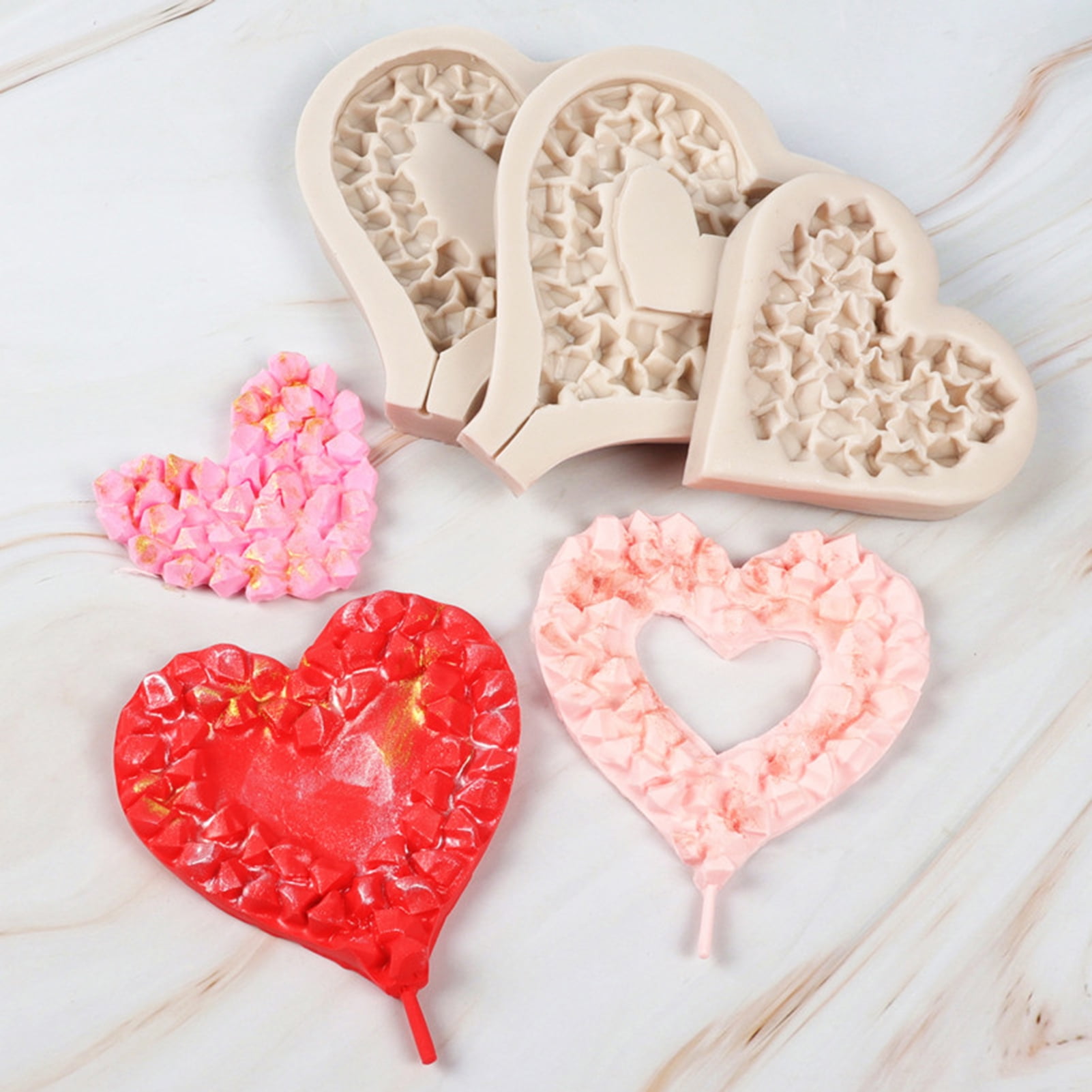 3D Love Heart Chocolate Fondant Mold Silicone Cake Sugar Decorating Craft Mould 