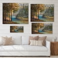 thumbnail image 4 of Designart 'Sunrise Glow Through The Pine & Fir Forest' Lake House Print on Natural Pine Wood, 4 of 5