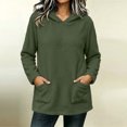 thumbnail image 4 of Miqool Womens Fleece Lined Hoodies Fall Winter Long Sleeve Pullover Tops Loose Fit Hooded Sweatshirt with Front Pockets, 4 of 8