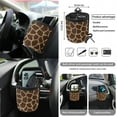 thumbnail image 5 of Renewold Giraffe Print Car Seat Cover Set 15 PCS, with Steering Wheel Cover Seat Belt Cushion Pad Garbage Bag Air Vent Pocket Rearview Mirror Cover Coasters Keychain Fit for SUV Trucks Vans Sedans, 5 of 7