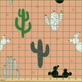 thumbnail image 2 of Ambesonne Cactus Fabric by the Yard Upholstery, Ornamental Botanical Motifs, 3 Yards, Peach Charcoal Grey and Green, 2 of 5
