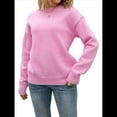 thumbnail image 3 of Suéter de Punto de Larga con Cuello Redondo y Lazo para Mujer, Sin Espalda Rosa L, 3 of 10