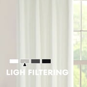 Mainstays Southport Textured Light Filtering Curtain Panel Pair, Set of 2, Ivory, 40 in W x 63 in L