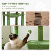 PAWZ Road Cat Tree 56 Sisal Scratching Posts Tower with Large Perch Hammock for All Indoor Cats,Green