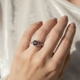 thumbnail image 2 of Mooneye Genuine 0.25 Ctw Garnet 925 Sterling Silver Rose Plated Women Valentines Day Gifts Ring, 2 of 6