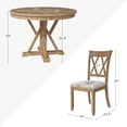 thumbnail image 7 of 5 Piece Farmhouse Round Dining Table Set 40" Rustic Solid Wood Dinner Tables with 4 Dining Chairs Set Kitchen Dining Room Natural, 7 of 7