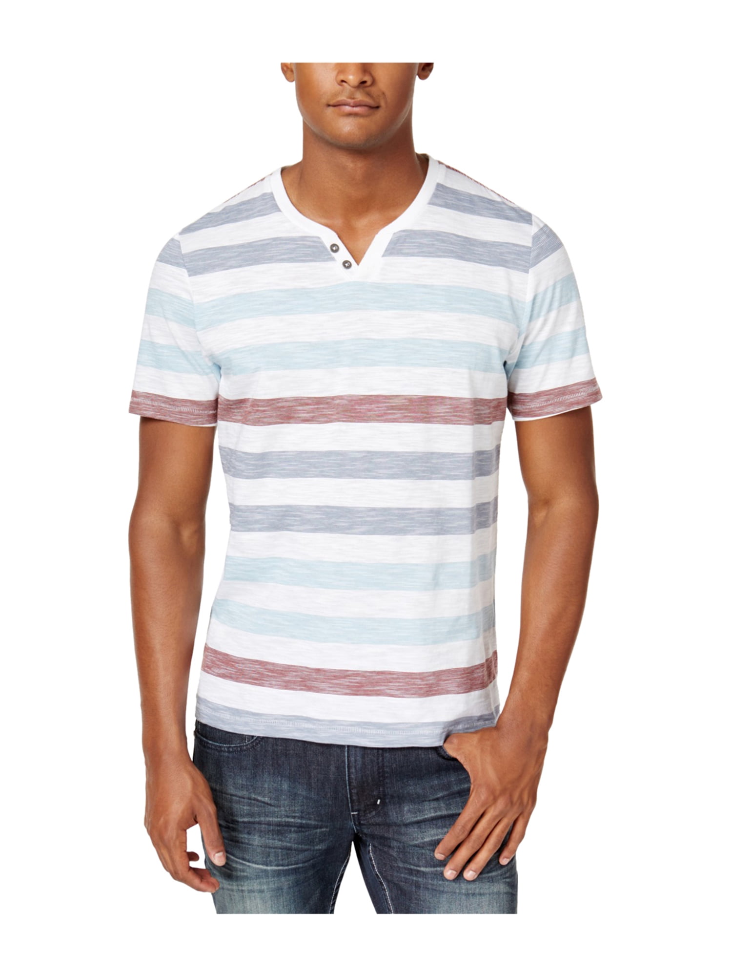 I-N-C Mens Stripes Inside Stripes Basic T-Shirt 