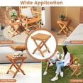 thumbnail image 5 of Spaco 14 Inch Compact Folding Side Table with Stable Triangular Structure, Foldable Side Table with Slatted Tabletop, Versatile Side Table for Outdoor as Garden, Patio, Natural, 5 of 10