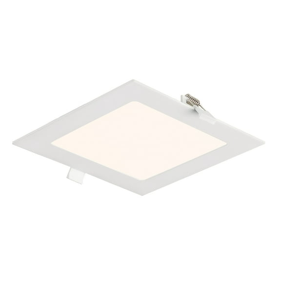 6 in Square 800 Lumens Selectable CCT Integrated LED Canless Slim Panel Light, EV685SWK50WH