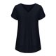 thumbnail image 5 of Fiudx Ropa de Mujer Camiseta de Manga Corta con Cuello En V Informal de Color Sólido de Gasa a La Moda para Mujer, 5 of 6