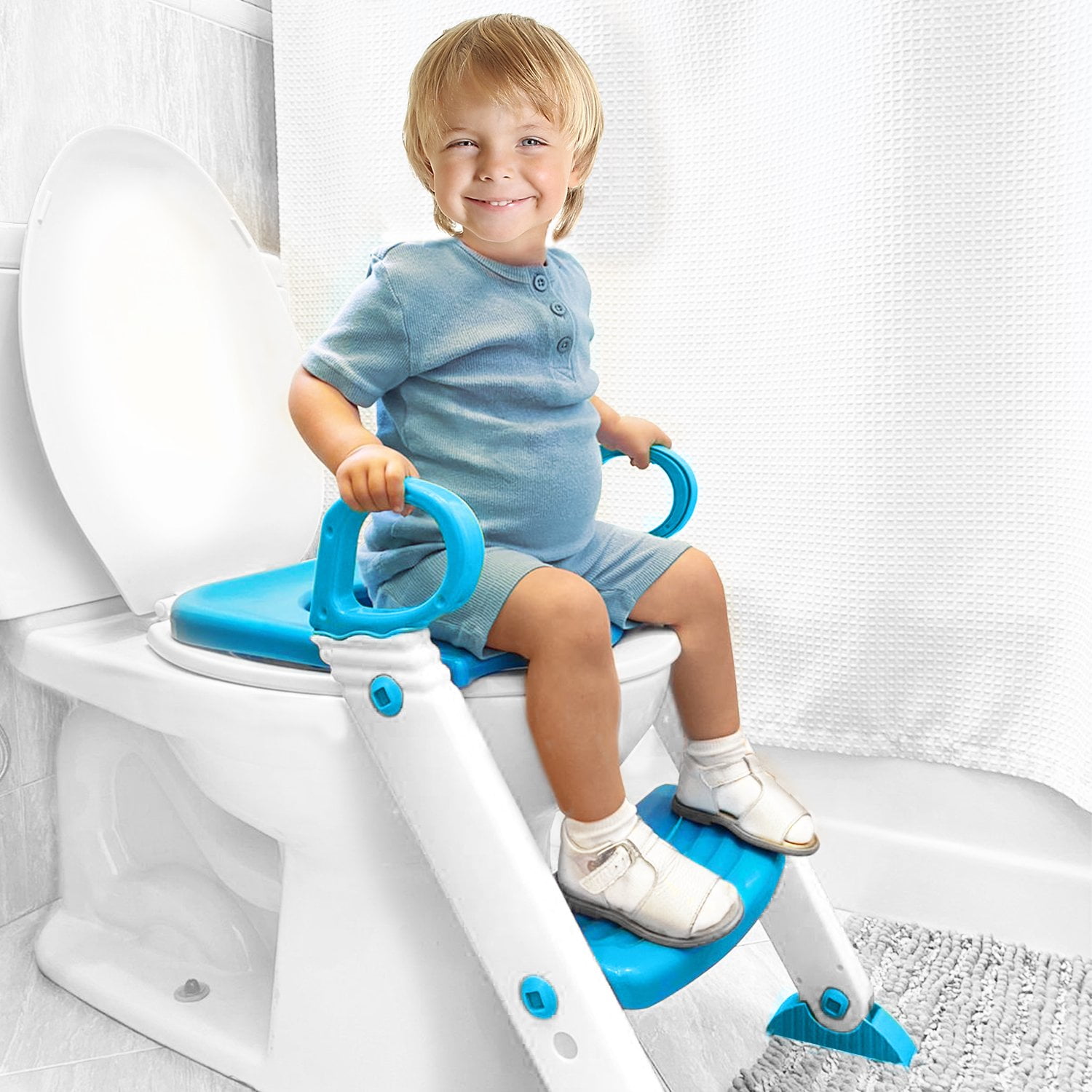 Toddler Potty Training Toilet Seat w/ Step Stool Ladder Chair Boys & Girls 60kg 