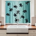 thumbnail image 2 of Ambesonne Ocean Kitchen Curtains, Turtles Deep Sealife, 55"x39", Dark Blue Teal, 2 of 3
