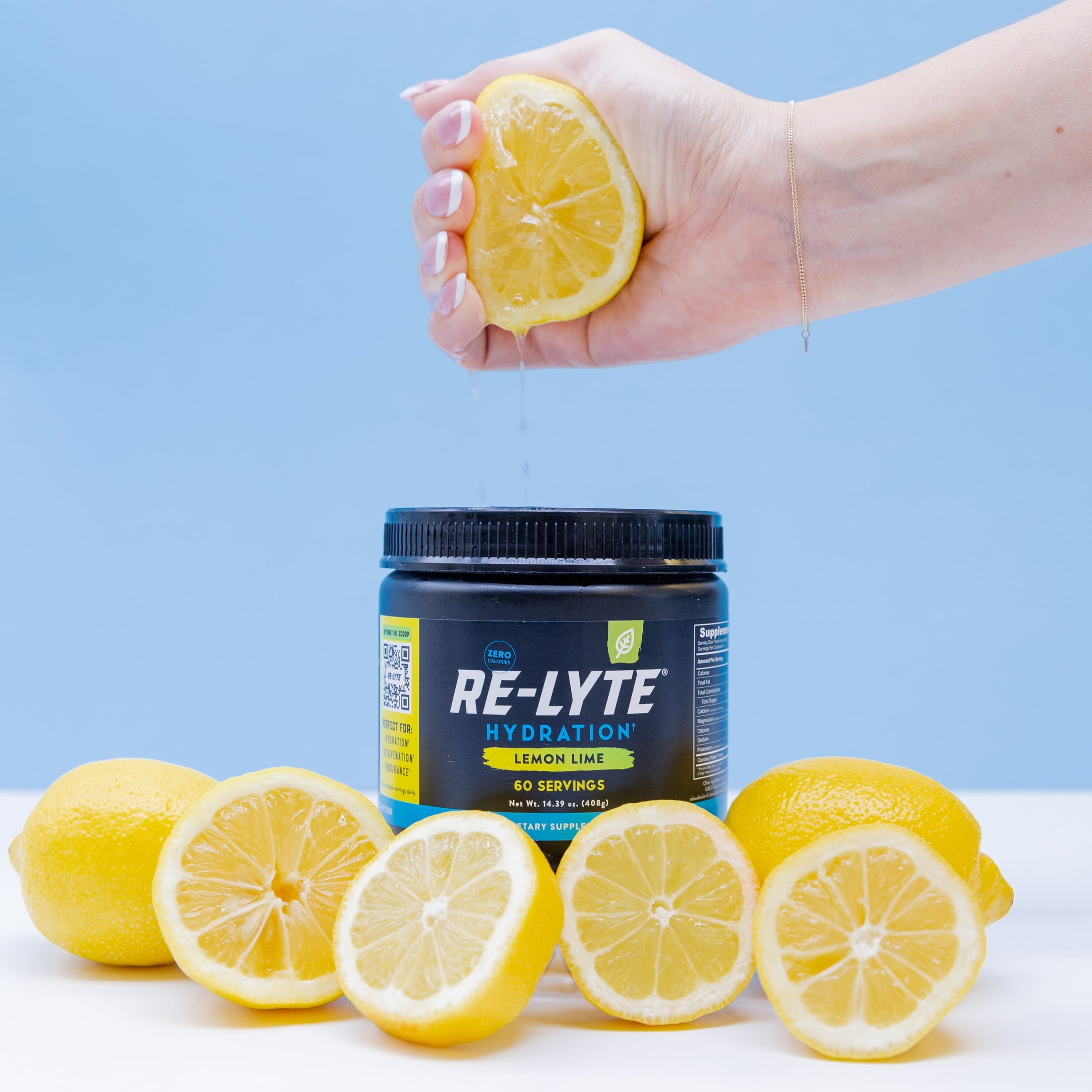 Redmond Re-Lyte® Hydration Drink Mix (Lemon Lime) 14.39 oz Jar