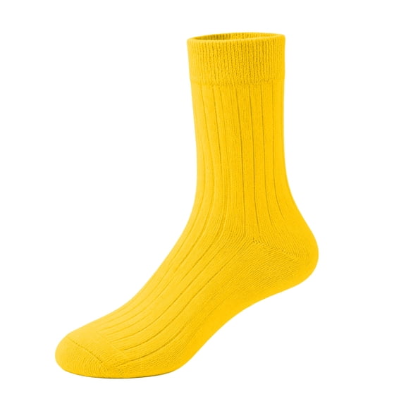 Dlentnea Boys Girls Solid Color Crew Socks Cotton Comfort Breathable Casual School Uniform Basic Sock