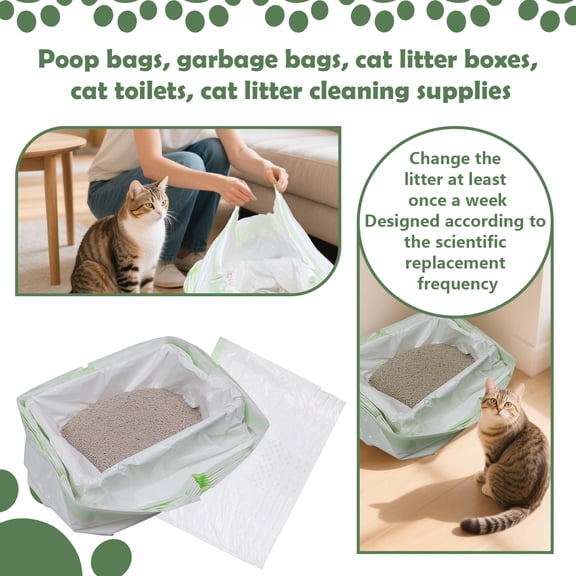 Cat Litter Box Liner 31 X 18 Inch Sifting Litter Bag, Disposable Drawstring Pet Waste Bag for Odor, Mess Free Cat Litter Cleanup for Home and Apartment Use 1 Count