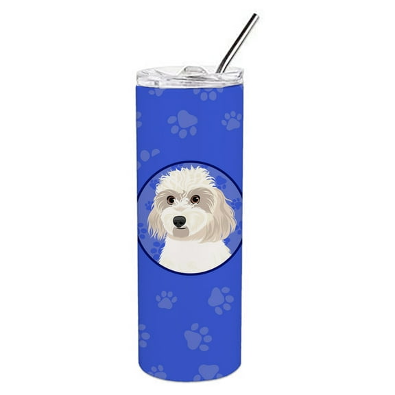 Carolines Treasures WDK1210TBL20 Shih-Tzu Gold Design7  Stainless Steel 20 oz Skinny Tumbler Blue 20 oz multicolor