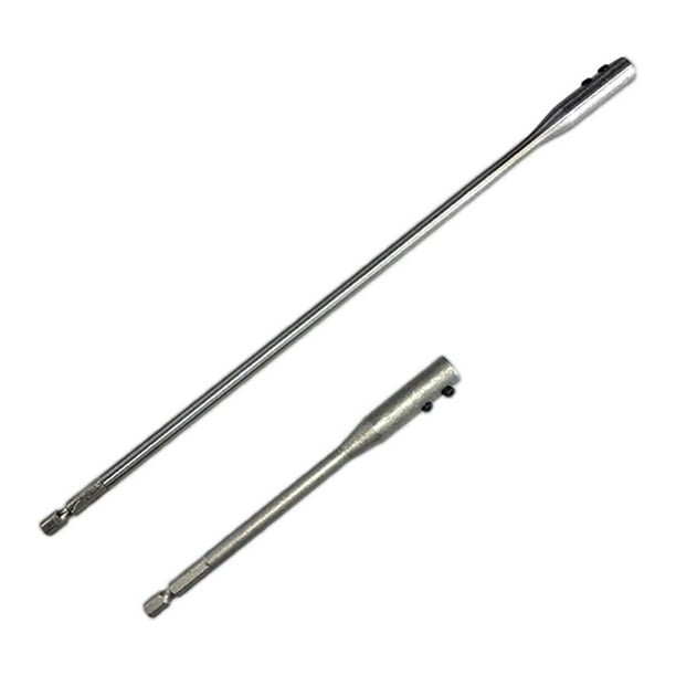 2 Pieces Steel Drill Bit Extension Rod Drill Bit Accessories with Wrench 15 30cm