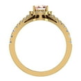 thumbnail image 3 of Pear Cut Pink Morganite Halo Diamond Wedding Ring Set 14K Gold (I,I1), 3 of 5