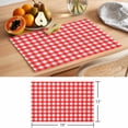 thumbnail image 6 of Red Placemats Set of 6 Country French Rustic Buffalo Plaid Modern Art Place Mats Indoor Wipeable Table Mats Washable Cloth Dining Table Placemats for Kitchen Holiday Party Home Decor 13x19 Inch, 6 of 9
