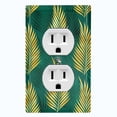 thumbnail image 1 of Metal Light Switch Plate Cover Tropical Jungle Palm Leaves Yellow Green JGL003, 1 of 13