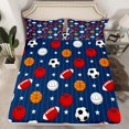thumbnail image 2 of Erosebridal Rugby Basketball Game Full Sheet Sets,Stars Stripes Bedding Full Size,Sport Theme Decor,Breathable,4-Piece, 2 of 7