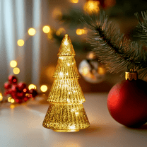 Tower Glass Christmas Tree-Christmas Tree Light Decorations, Colorful Tabletop Holiday Decoration, Colorful Tree For Indoor Holiday Decor, Christmas Eve Night Decor 8 inch