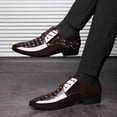 thumbnail image 6 of Tawop Dress Shoes for Men Faux Leather Casual Comfy Fashion Lace Up Oxfords Brown Size:10.5, 6 of 6