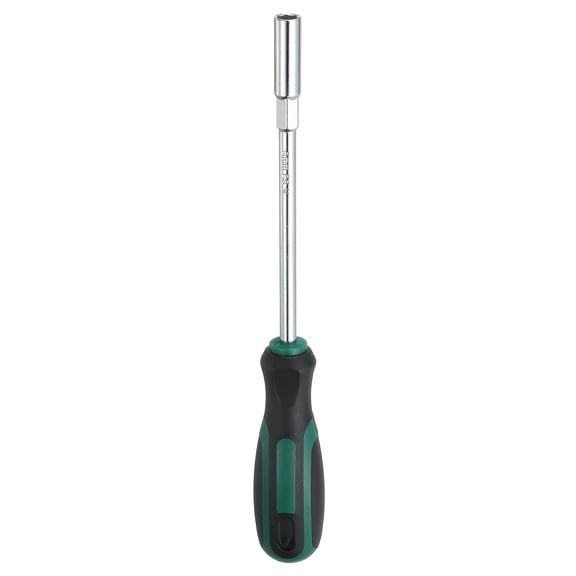 Uxcell Metric Nut Driver 8mm CR-V Non-Magnetic Tip Hollow Shafts Hex Socket Screwdriver with Anti-Slip Handle for Automobile Repair Bit Driver, Green/Black