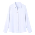 thumbnail image 4 of Hilenly Dress Shirts for Women Long Sleeve Button Down Shirts Collared V Neck Office Tops Business Casual Outfits, 4 of 9