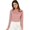 thumbnail image 1 of INSPIRE CHIC Top De Encaje Con Bordado De Flores Y Mangas Largas Transparentes Para Mujer Rosa L, 1 of 6