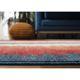 thumbnail image 5 of Safavieh Farmhouse Bridger Striped Area Rug, Navy/Orange, 6'3" x 6'3" Square, 5 of 11