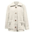 thumbnail image 5 of iHPH7 Fleece Jacket Women Winter Jackets for Women Fleece Shacket Women Teddy Coat for Women Going Out Jackets for Women Fluffy Jacket Collared Jacket Women White 4XL, 5 of 5