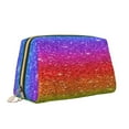 thumbnail image 2 of Easygdp Rainbow Glitter Leather Makeup Bag Zipper Pouch Travel Cosmetic Organizer for Women and Girls, Make up Bag with Zipper, 2 of 8
