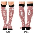 thumbnail image 4 of FORMRS Womens Knee High Socks Casual Long Thick Travel Daily Wear, 2 Pairs, Bunny Love Blooms, 4 of 6