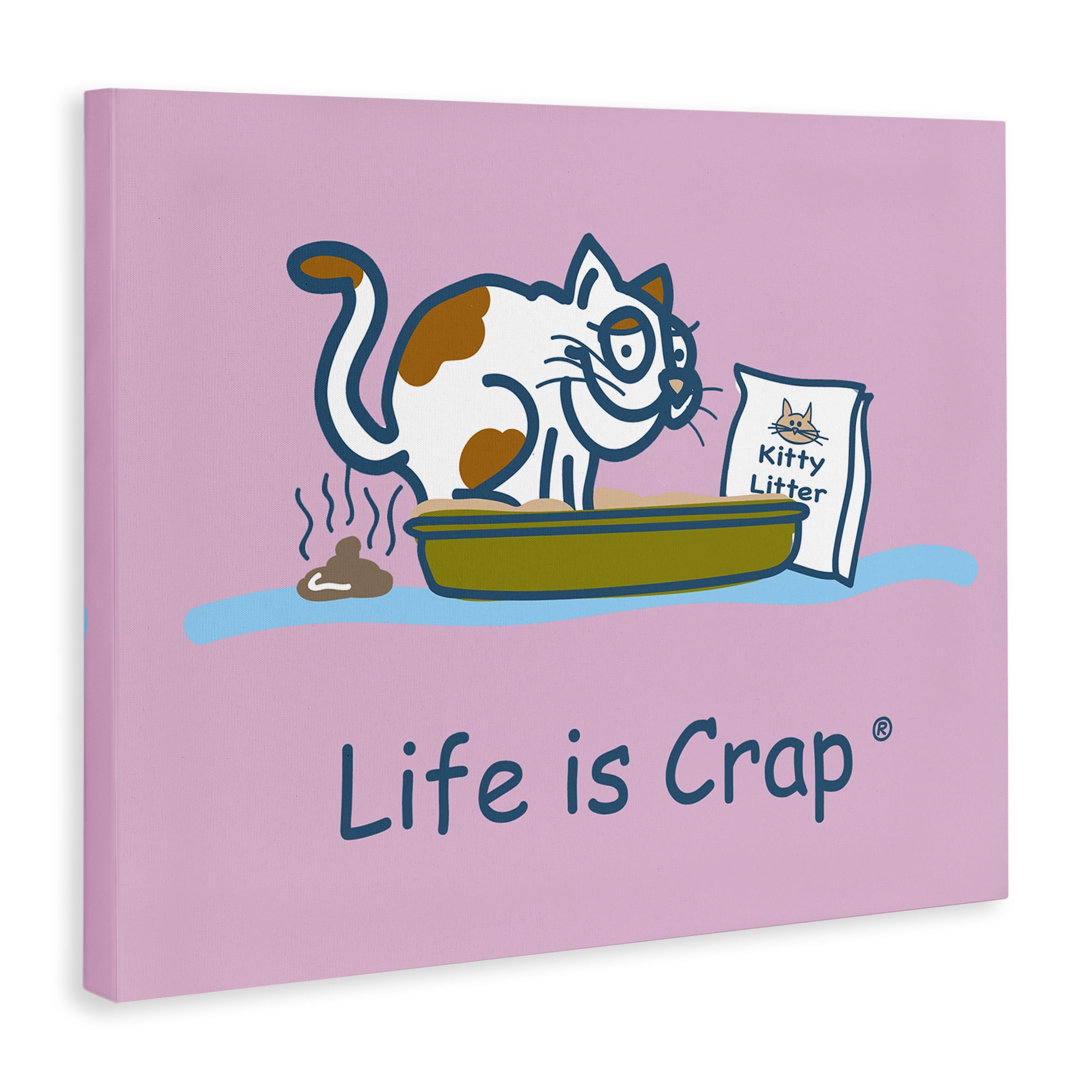 Stupell Industries Kitty Litter Funny Novelty & Humor Painting Wrapped Canvas Art Print Wall Art, 20 x 16