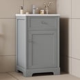 thumbnail image 2 of Bellemave 20" Bathroom Vanity Set with Sink and 2-tier Storage Rack Bathroom Cabinet with Door and Adjustable Shelf Free Standing Single Basin Vanity (20”, 2-tier Storage Rack, Gray), 2 of 11