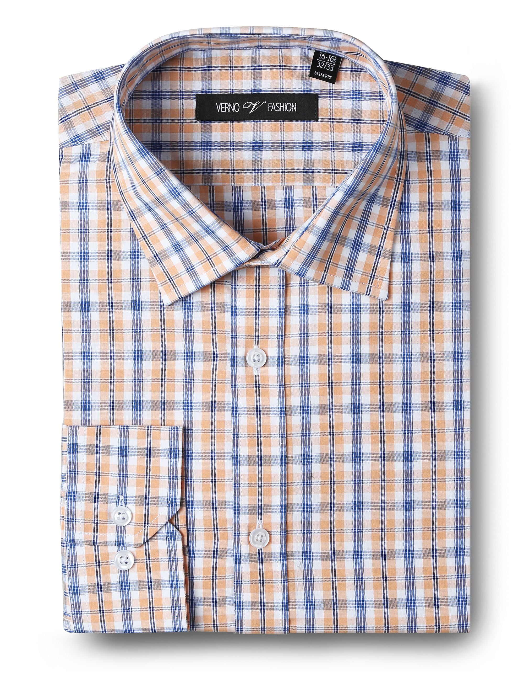 Men's Dress Shirts Slim Fit Cotton Long 