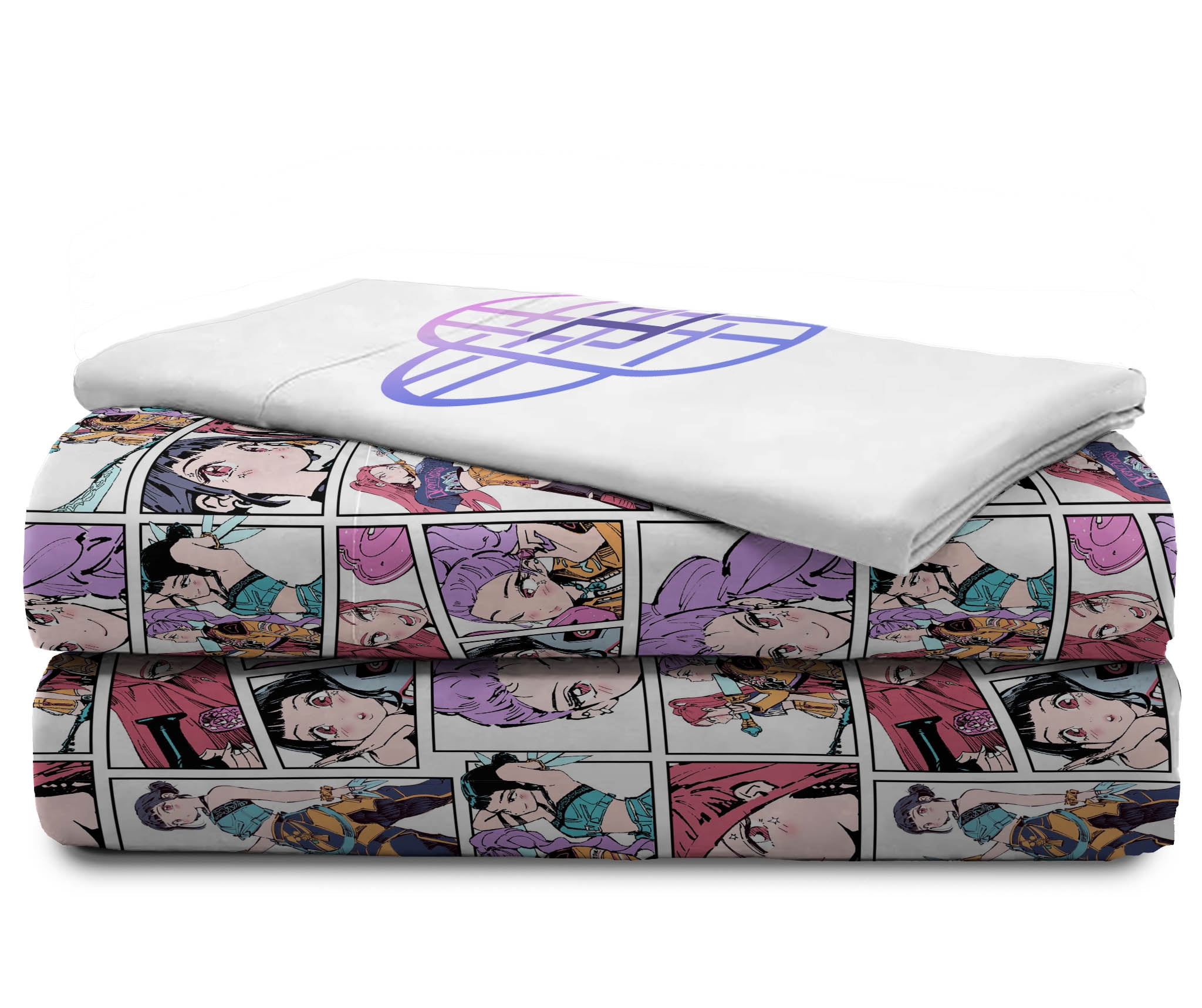 KPOP Demon Hunters Huntrix Trio Kids 3 Piece Bedding Sheet Set, Multicolor, Twin