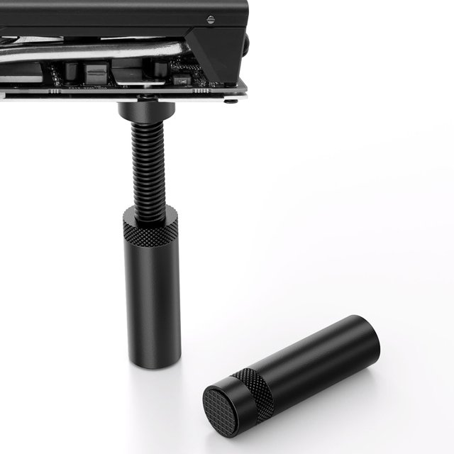 Soporte para tarjeta gráfica de aleación de aluminio, soporte para GPU con imán, soporte para tarjeta gráfica de altura ajustable, 75-120 mm, alto, liviano, duradero, soporte negro pulido
