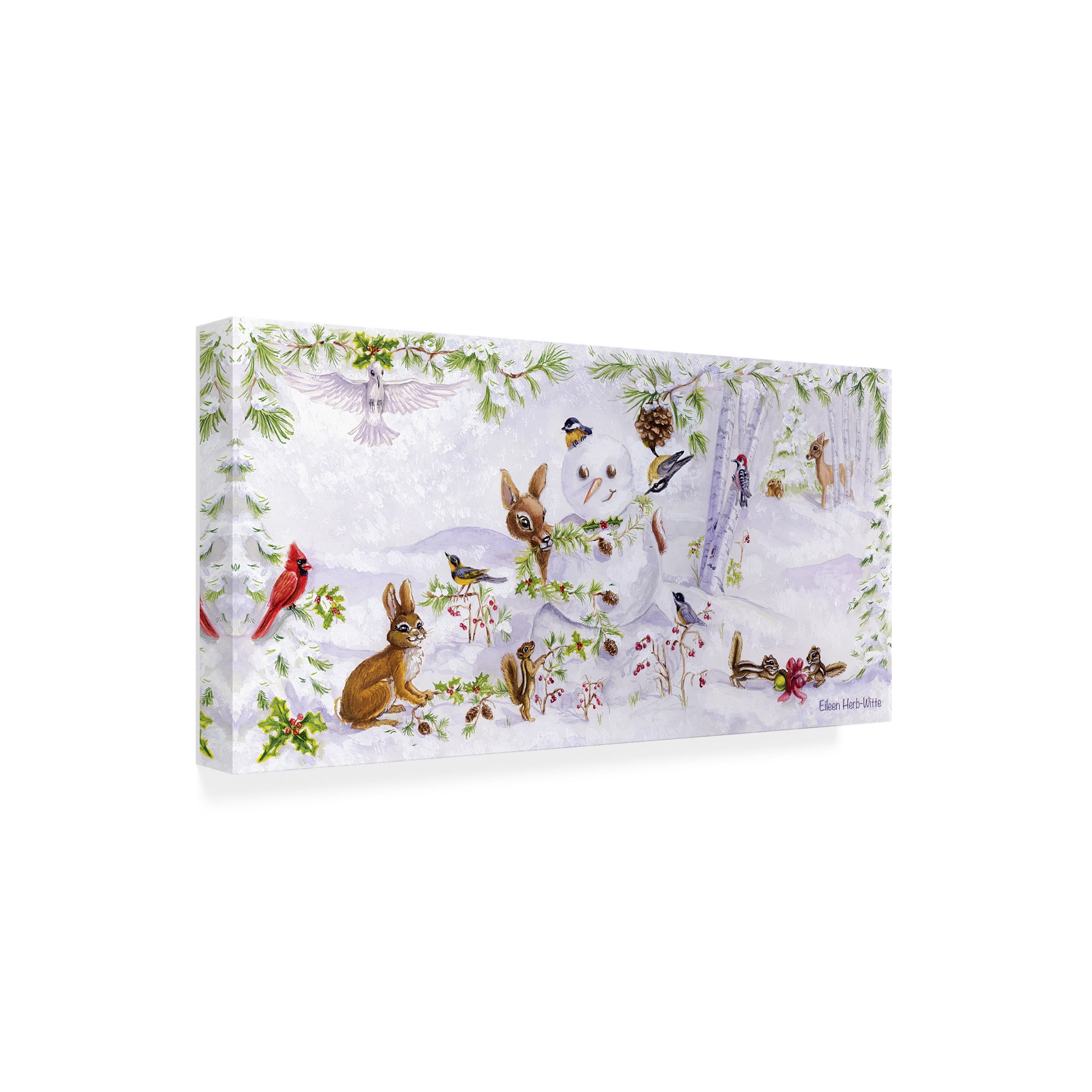 Eileen Herb-Witte 'Spirit Of Christmas Animals Snowman' Canvas Art
