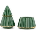 thumbnail image 5 of ILLUME Festive Green Gold Foil 8.25 x 4.5 Soy Wax Christmas Tree Candle Vanilla Spruce, 5 of 6