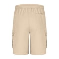 thumbnail image 3 of JTieacloth Mens Breathable Work Shorts Men's Solid Color Drawstring Elastic Waist Cargo Shorts With Pockets Casual Loose Fit Straight Leg 5 Inch Length Pants,White, 3 of 4