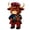 Brown, Red Plaid & Navy Blue, variant on Highland Cow Rose Floral Crown Building Blocks Set, Cute Scottish Cattle Statue holding Red Rose, Farm Animal Desktop Decor Gift for Adults Kids Valentine's Day