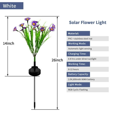 

1-4PCS Solar Flower Lights Vividly LED Garden Landscape Valentine s Day Decor US