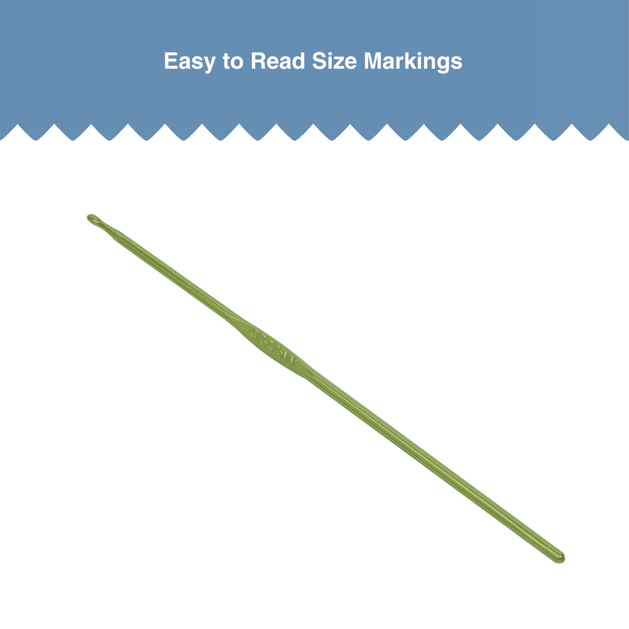 Hello Hobby Aluminum Crochet Hook, Size C, 2.75 mm