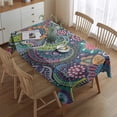 thumbnail image 2 of Multicolor Ethnic Paisley and Floral Pattern Rectangle Tablecloth 60"x84",Waterproof Polyester Rectangle Table Cloth, Wipeable Spillproof Polyester Tablecloth for Dining, Camping, Indoor and Outdoor, 2 of 5